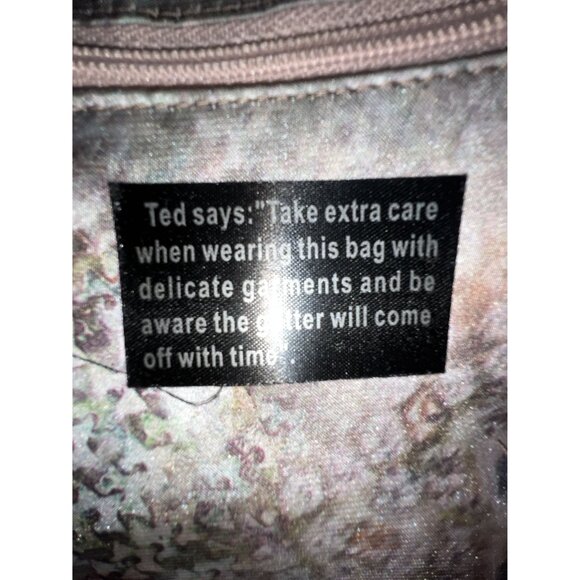 Black Glitter Bow Velvet Shimmering Fairy Princess Evening Bag Ted Baker London - Picture 11 of 11